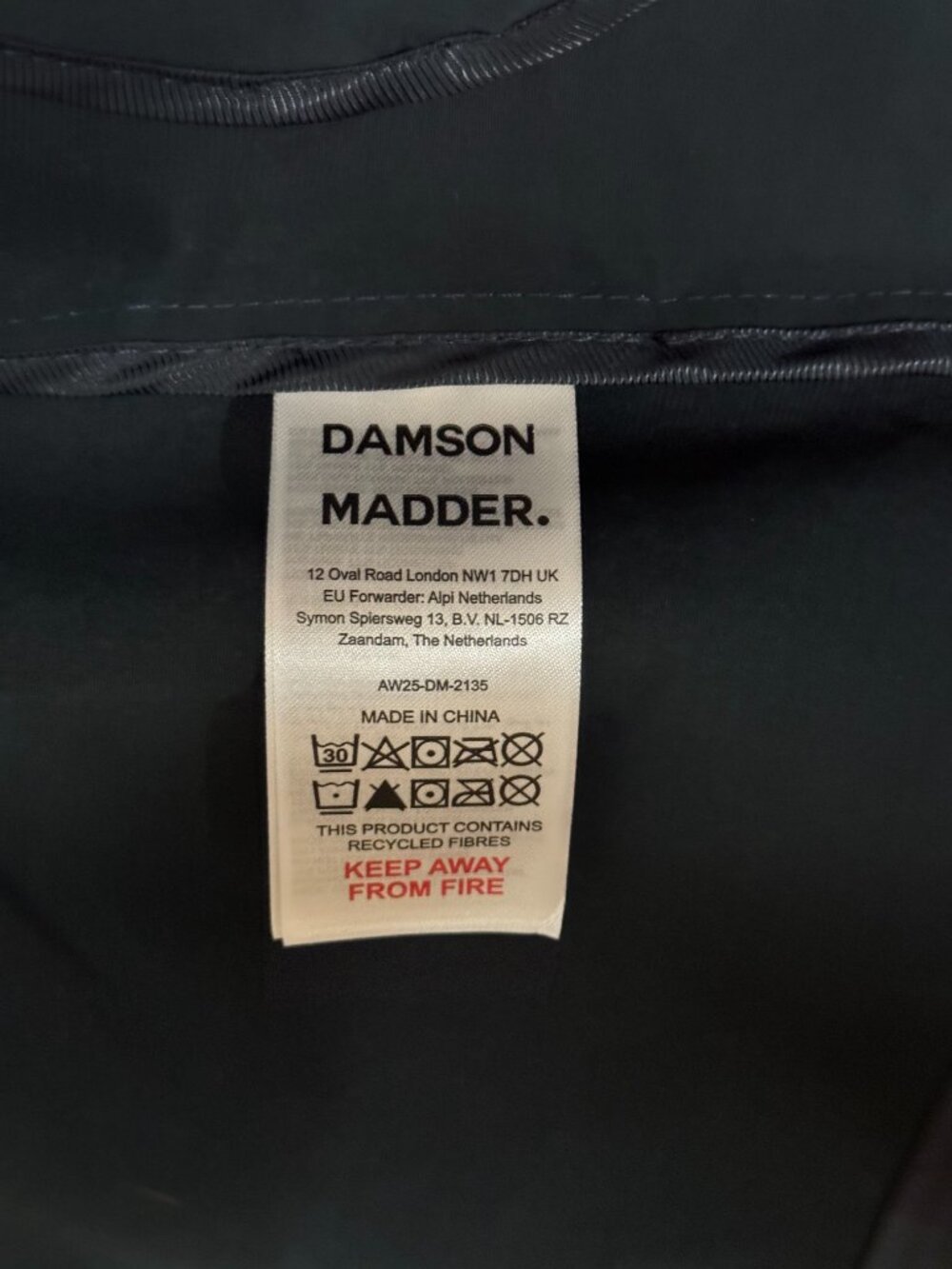 Damson Mader - Liu Shower Proof Raincoat - Navy Check - Picture 4 of 11